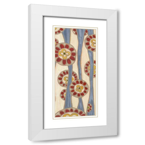 Flowing Flowers II White Modern Wood Framed Art Print with Double Matting by Deans, Karen