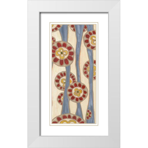 Flowing Flowers II White Modern Wood Framed Art Print with Double Matting by Deans, Karen