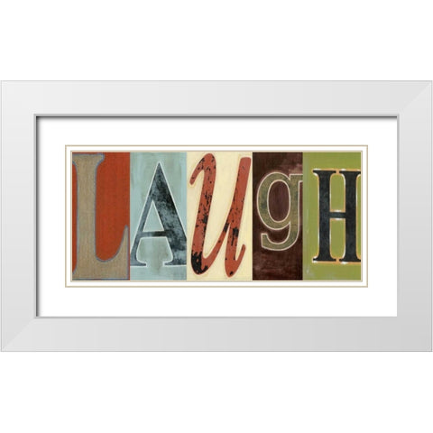 Laugh Panel White Modern Wood Framed Art Print with Double Matting by Vision Studio