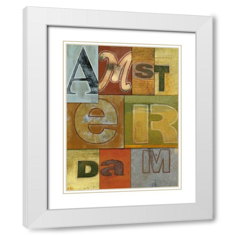 Amsterdam White Modern Wood Framed Art Print with Double Matting by Vision Studio