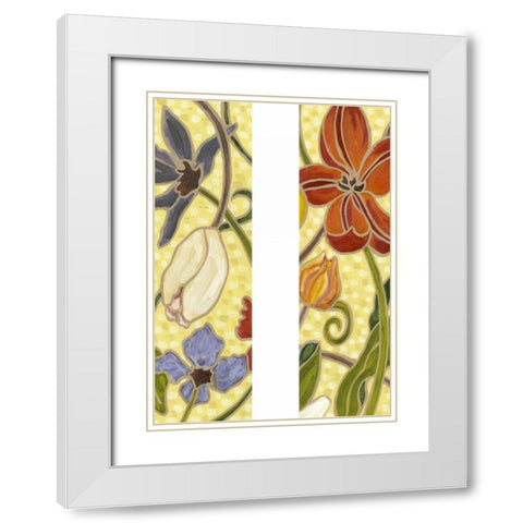 Mini Sunny Garden I (2-Up) White Modern Wood Framed Art Print with Double Matting by Deans, Karen