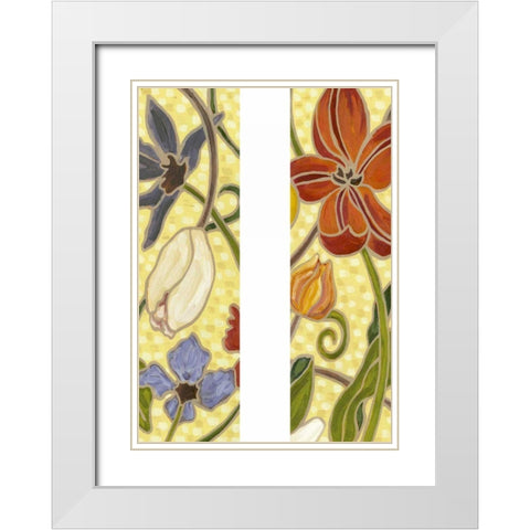 Mini Sunny Garden I (2-Up) White Modern Wood Framed Art Print with Double Matting by Deans, Karen