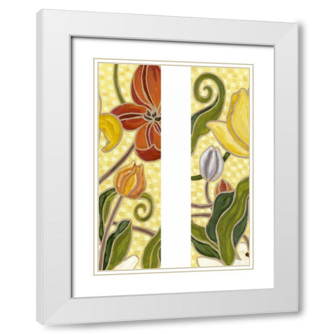 Mini Sunny Garden II (2-Up) White Modern Wood Framed Art Print with Double Matting by Deans, Karen