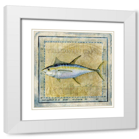 Ocean Fish XII White Modern Wood Framed Art Print with Double Matting by Beth Anne Creative