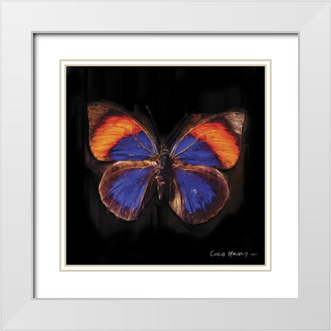Techno Butterfly III White Modern Wood Framed Art Print with Double Matting by Henry, Lola