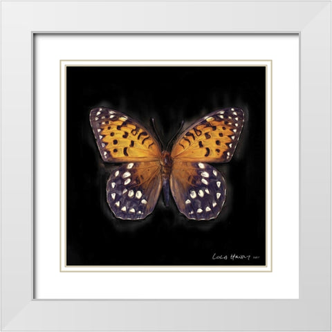 Techno Butterfly IV White Modern Wood Framed Art Print with Double Matting by Henry, Lola