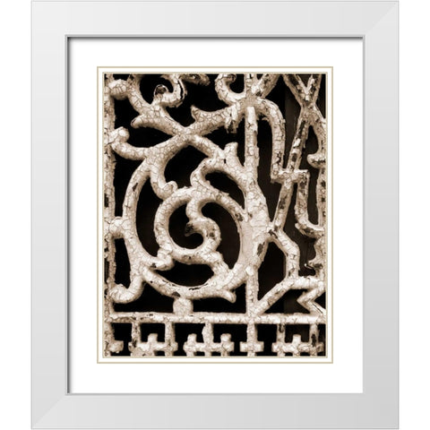 Ornament I White Modern Wood Framed Art Print with Double Matting by Christensen, Jim