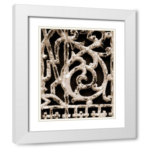 Ornament III White Modern Wood Framed Art Print with Double Matting by Christensen, Jim