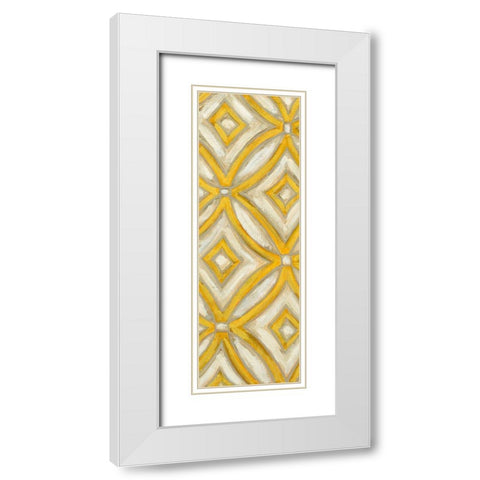 2-Up Earthen Patterns I White Modern Wood Framed Art Print with Double Matting by Deans, Karen