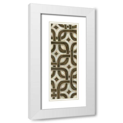 2-Up Earthen Patterns V White Modern Wood Framed Art Print with Double Matting by Deans, Karen