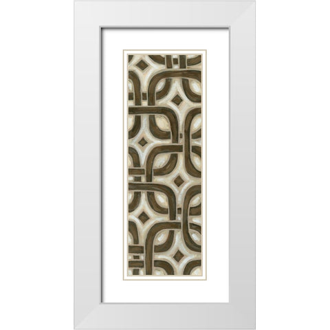 2-Up Earthen Patterns V White Modern Wood Framed Art Print with Double Matting by Deans, Karen