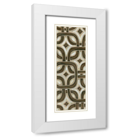 2-Up Earthen Patterns VI White Modern Wood Framed Art Print with Double Matting by Deans, Karen