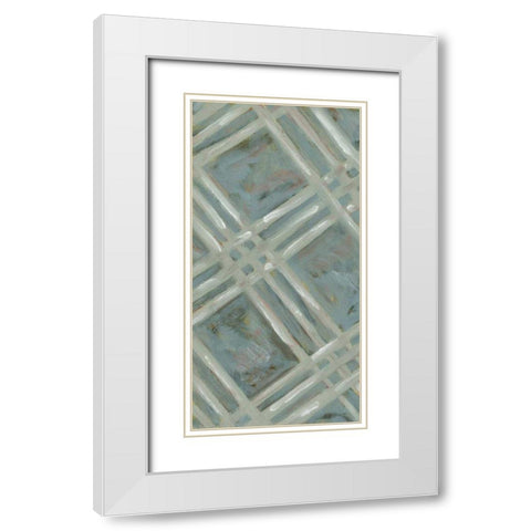 Primary Pattern I White Modern Wood Framed Art Print with Double Matting by Deans, Karen