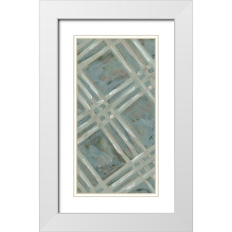 Primary Pattern I White Modern Wood Framed Art Print with Double Matting by Deans, Karen