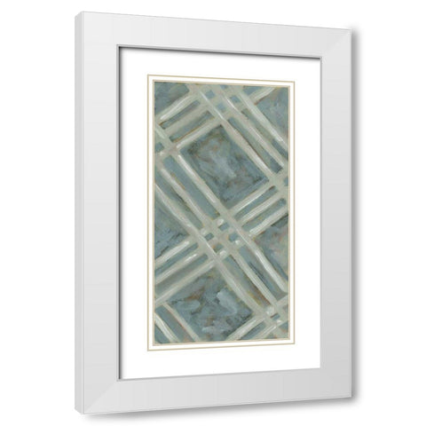 Primary Pattern II White Modern Wood Framed Art Print with Double Matting by Deans, Karen