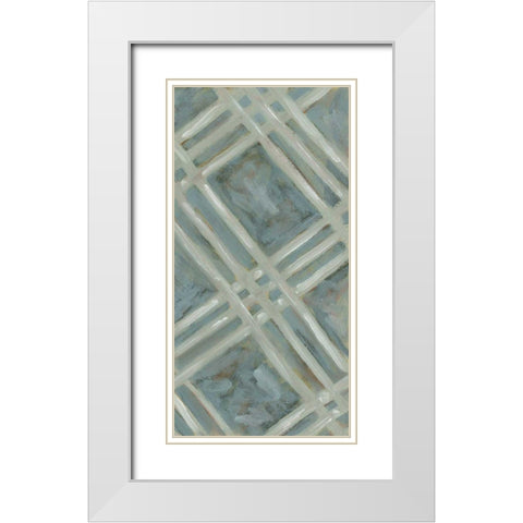 Primary Pattern II White Modern Wood Framed Art Print with Double Matting by Deans, Karen