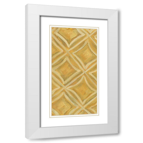Primary Pattern V White Modern Wood Framed Art Print with Double Matting by Deans, Karen