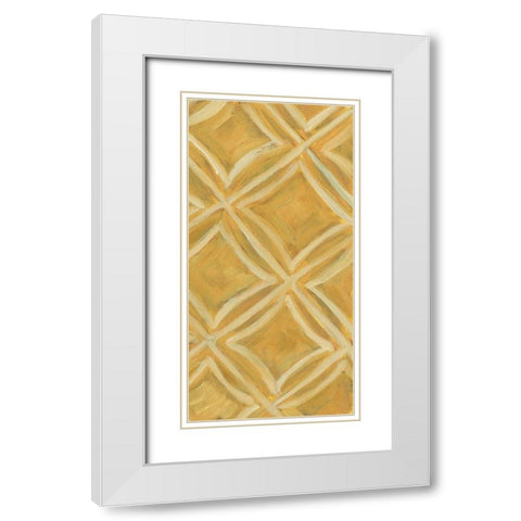 Primary Pattern VI White Modern Wood Framed Art Print with Double Matting by Deans, Karen