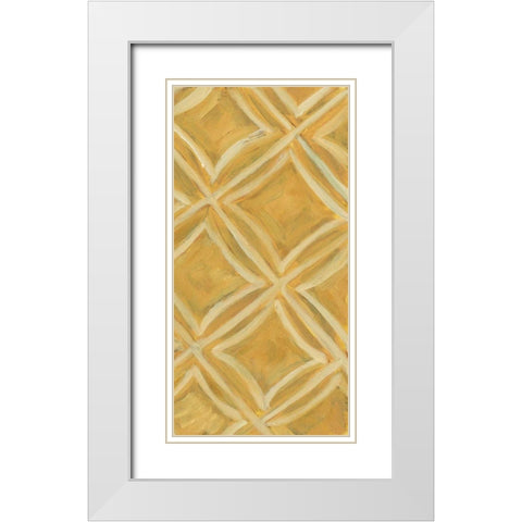 Primary Pattern VI White Modern Wood Framed Art Print with Double Matting by Deans, Karen
