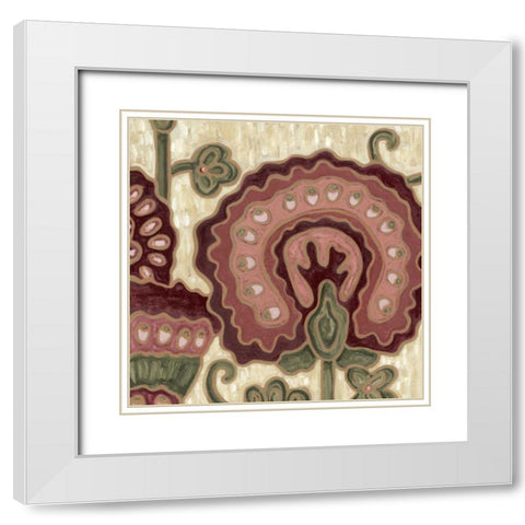 Romantic Chintz III White Modern Wood Framed Art Print with Double Matting by Deans, Karen