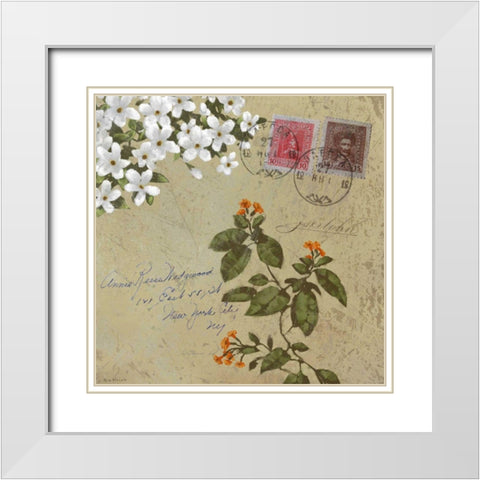 Postage II White Modern Wood Framed Art Print with Double Matting by Novak, Rick