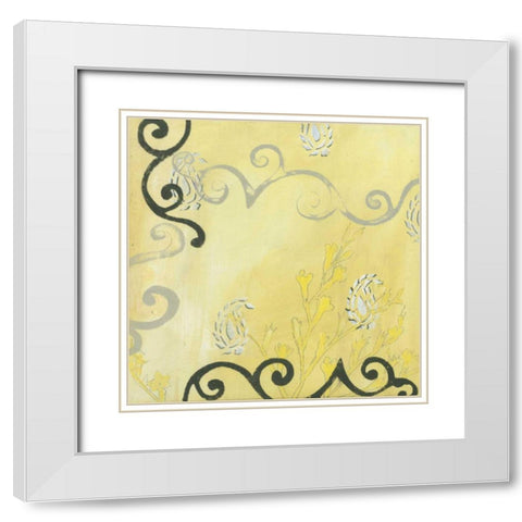 Canary II White Modern Wood Framed Art Print with Double Matting by Fuchs, Jodi