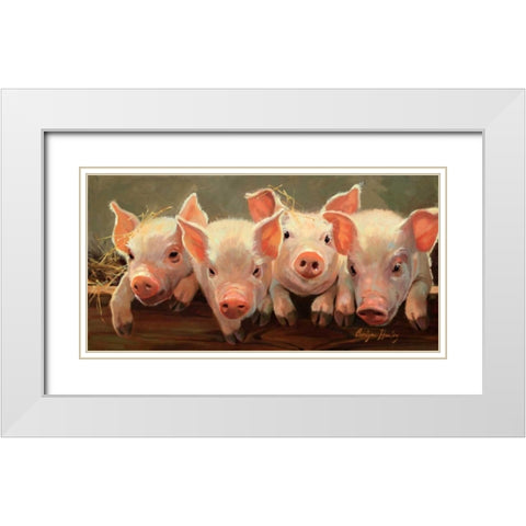 The Big Squeeze White Modern Wood Framed Art Print with Double Matting by Hawley, Carolyne