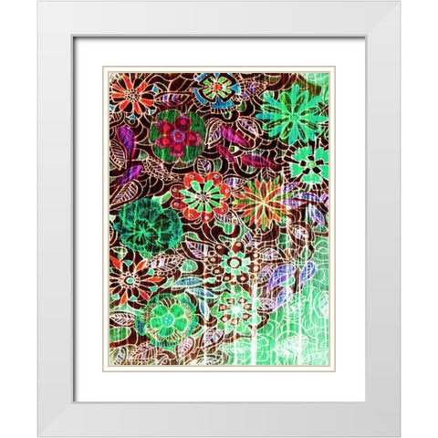Flower Drift I White Modern Wood Framed Art Print with Double Matting by Harrington, Danielle