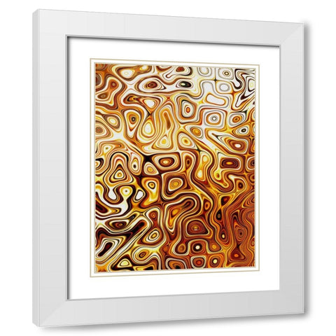 Metallic Shapes II White Modern Wood Framed Art Print with Double Matting by Harrington, Danielle