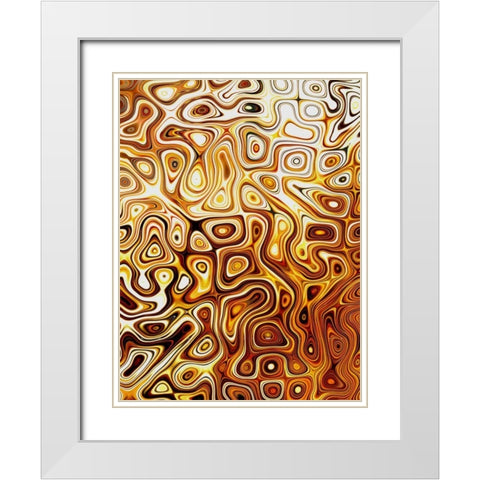 Metallic Shapes II White Modern Wood Framed Art Print with Double Matting by Harrington, Danielle