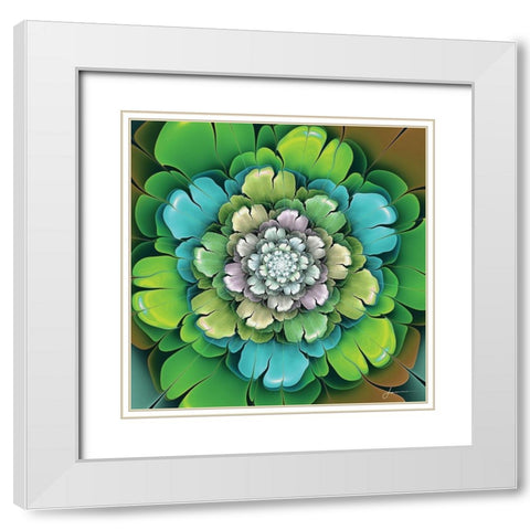 Fractal Blooms I White Modern Wood Framed Art Print with Double Matting by Burghardt, James