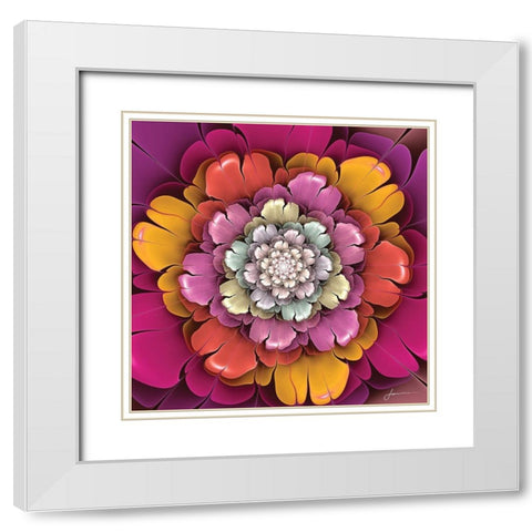 Fractal Blooms II White Modern Wood Framed Art Print with Double Matting by Burghardt, James