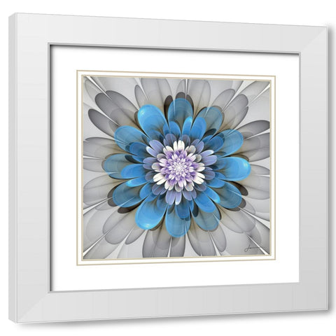 Fractal Blooms III White Modern Wood Framed Art Print with Double Matting by Burghardt, James
