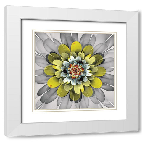 Fractal Blooms IV White Modern Wood Framed Art Print with Double Matting by Burghardt, James