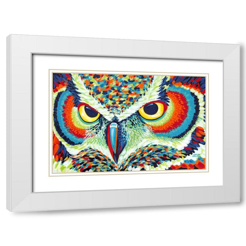 Bright Eyes White Modern Wood Framed Art Print with Double Matting by Vitaletti, Carolee