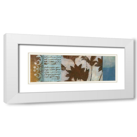 Flower Filigree Panorama II White Modern Wood Framed Art Print with Double Matting by Green-Aldridge, W.