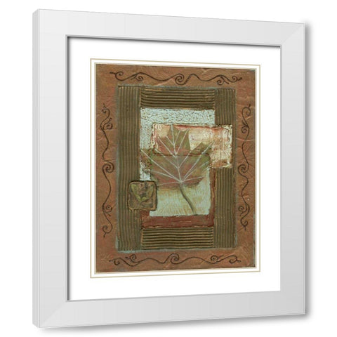 Leaf Quartet II White Modern Wood Framed Art Print with Double Matting by Russell, Wendy