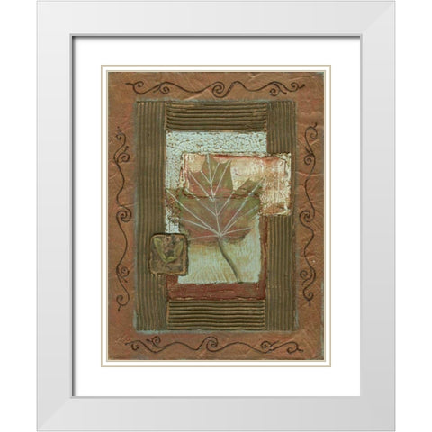 Leaf Quartet II White Modern Wood Framed Art Print with Double Matting by Russell, Wendy