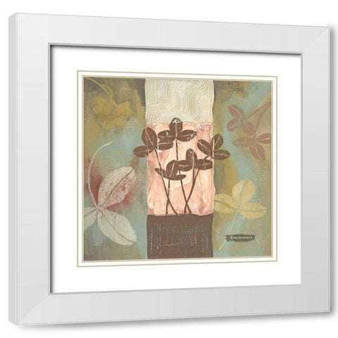 Clover Tile I White Modern Wood Framed Art Print with Double Matting by Russell, Wendy