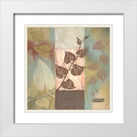 Clover Tile II White Modern Wood Framed Art Print with Double Matting by Russell, Wendy