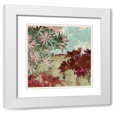 Tokyo Rose I White Modern Wood Framed Art Print with Double Matting by Vision Studio
