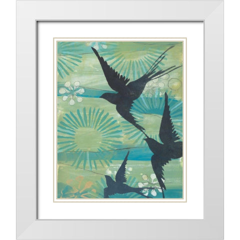 Swoop II White Modern Wood Framed Art Print with Double Matting by Fuchs, Jodi