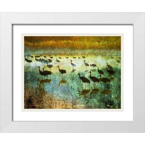 Cranes in Mist I White Modern Wood Framed Art Print with Double Matting by Vest, Chris