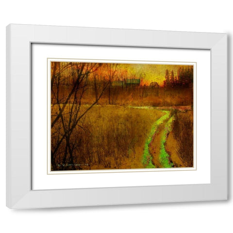 Woodblock Stream II White Modern Wood Framed Art Print with Double Matting by Vest, Chris
