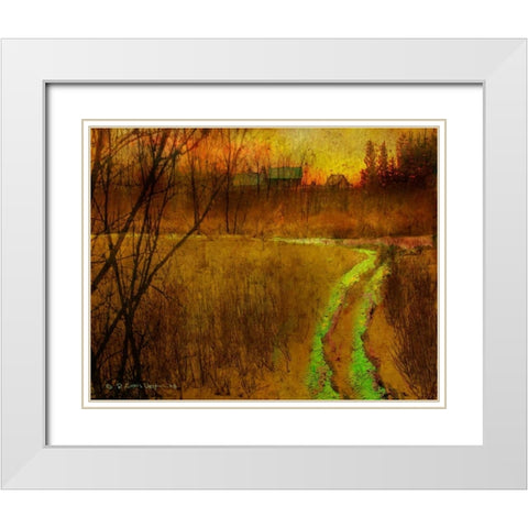 Woodblock Stream II White Modern Wood Framed Art Print with Double Matting by Vest, Chris