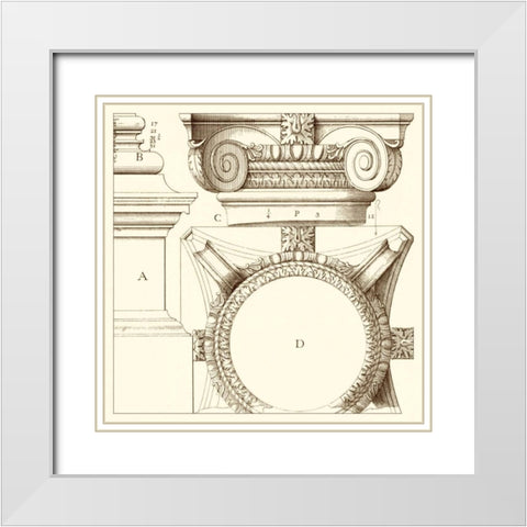 Corinthian Detail IV White Modern Wood Framed Art Print with Double Matting by Vision Studio