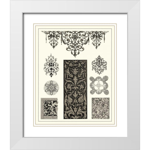 Baroque Details III White Modern Wood Framed Art Print with Double Matting by Vision Studio
