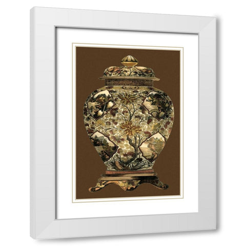 Amber Porcelain I White Modern Wood Framed Art Print with Double Matting by Vision Studio