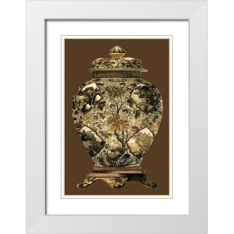 Amber Porcelain I White Modern Wood Framed Art Print with Double Matting by Vision Studio