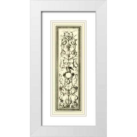 Ivory Screen III White Modern Wood Framed Art Print with Double Matting by Vision Studio